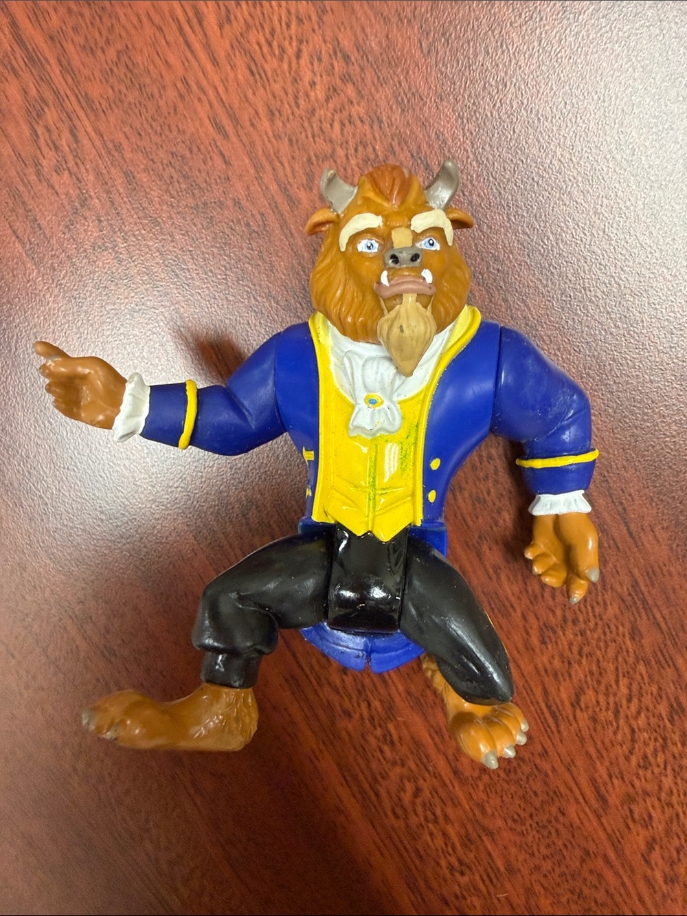 Beast Character Action Figure in Blue, Yellow & Brown Burger King Toy